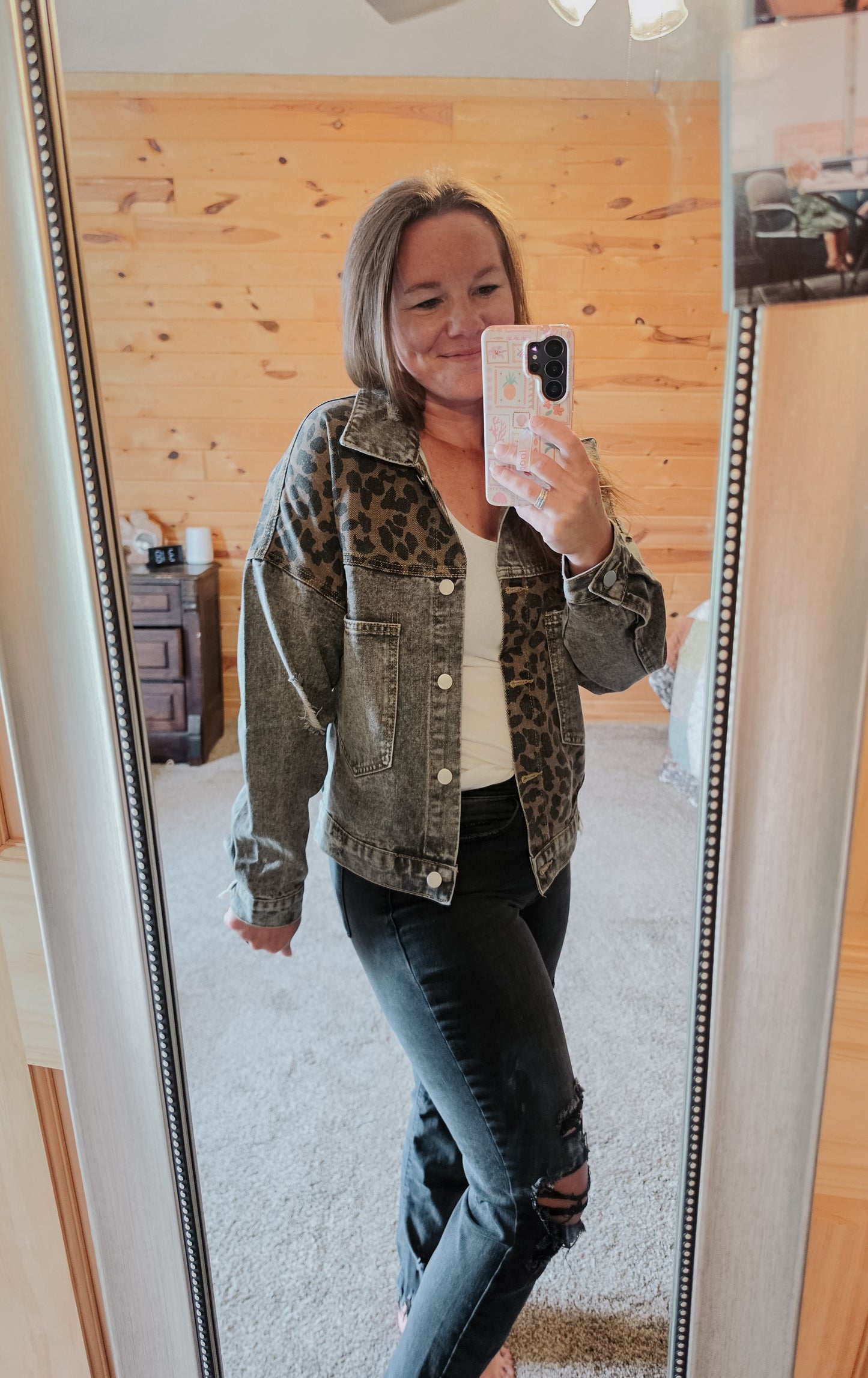 Leopard Denim Jacket