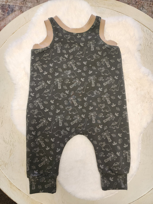 Green Tiny Dino Romper