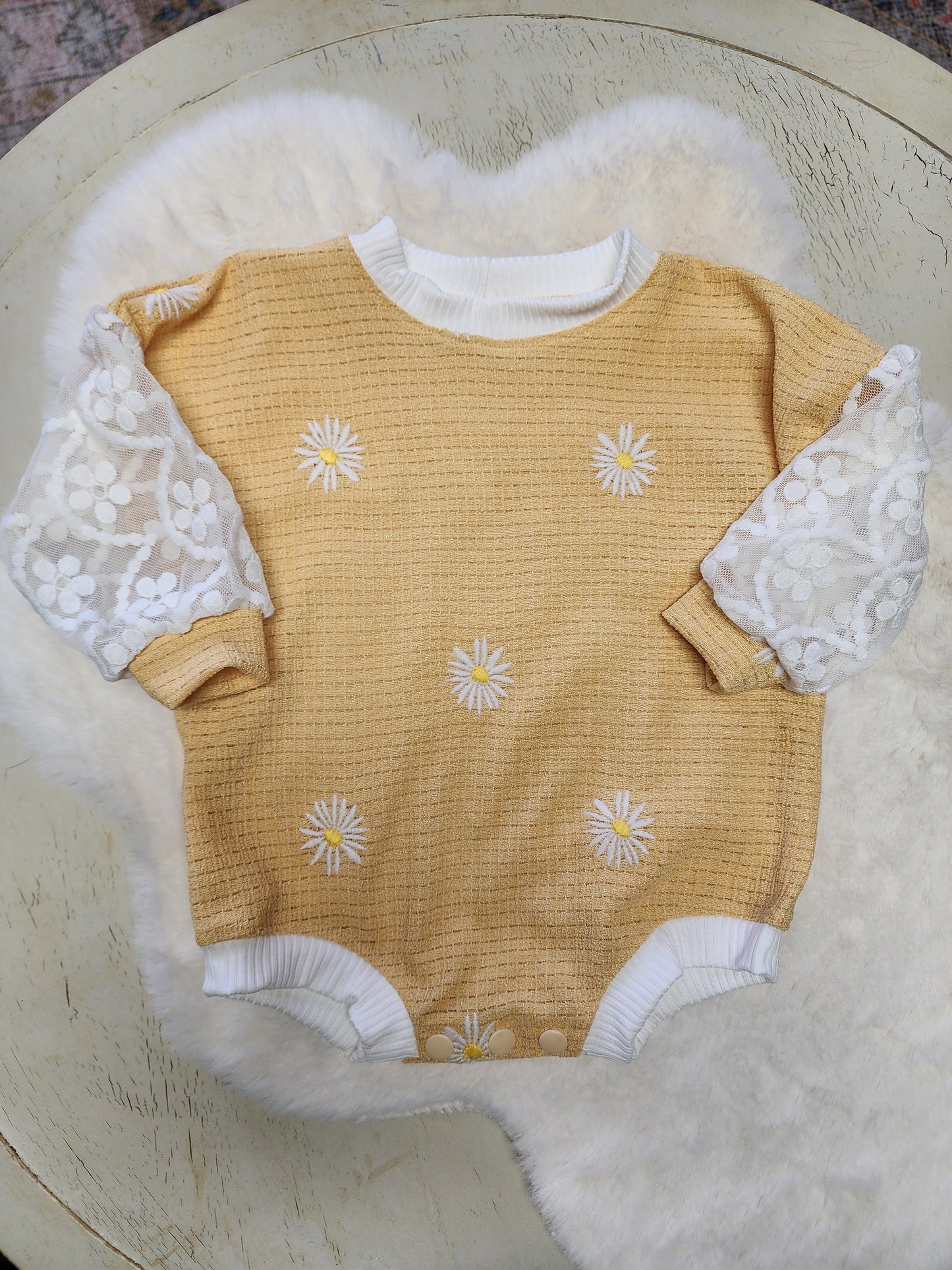 Yellow Daisy Bubble Romper