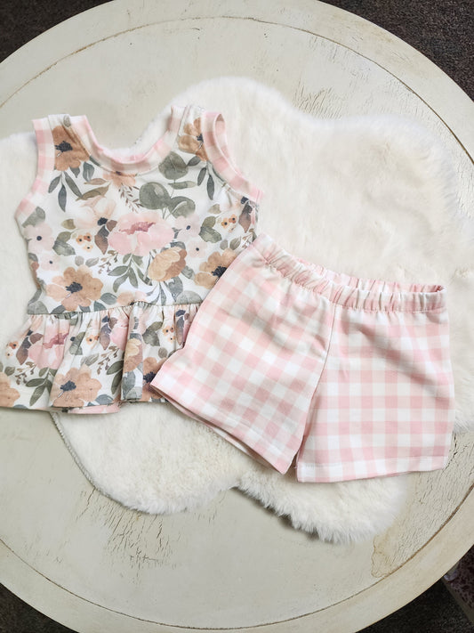 Floral and Gingham Set