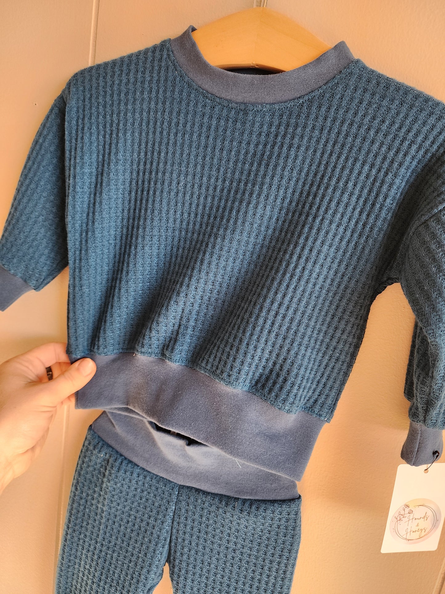 Teal Brushed Waffle Set