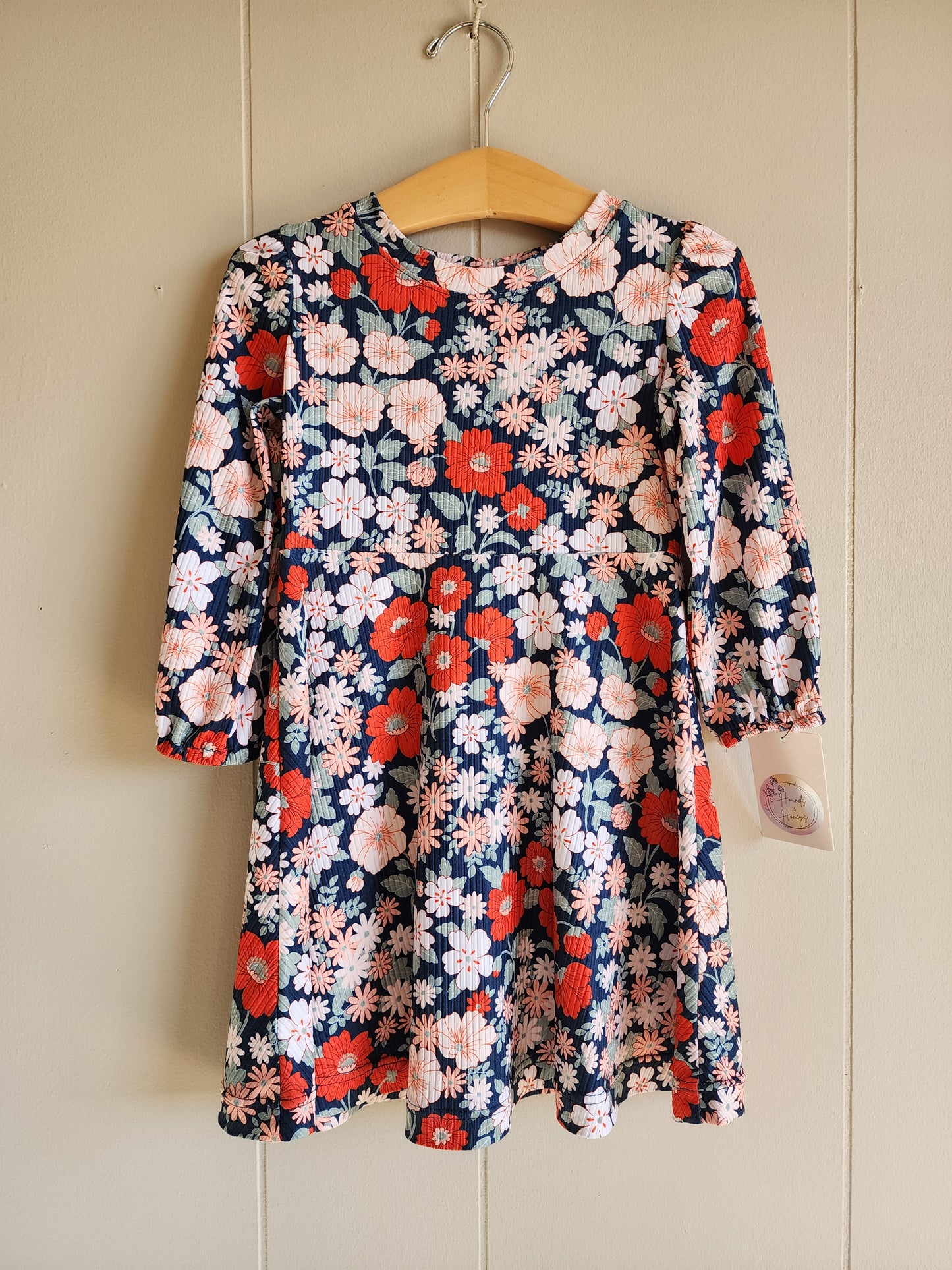 Floral Ribbed Knit Dress