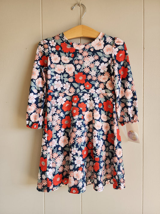 Floral Ribbed Knit Dress