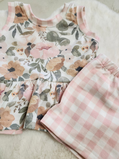 Floral and Gingham Set