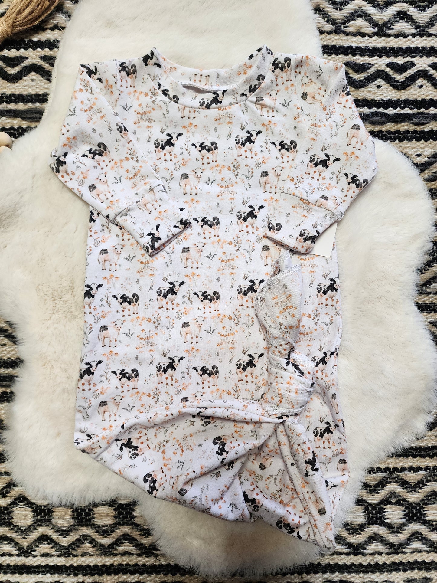 Cutie Cow Knit Gown