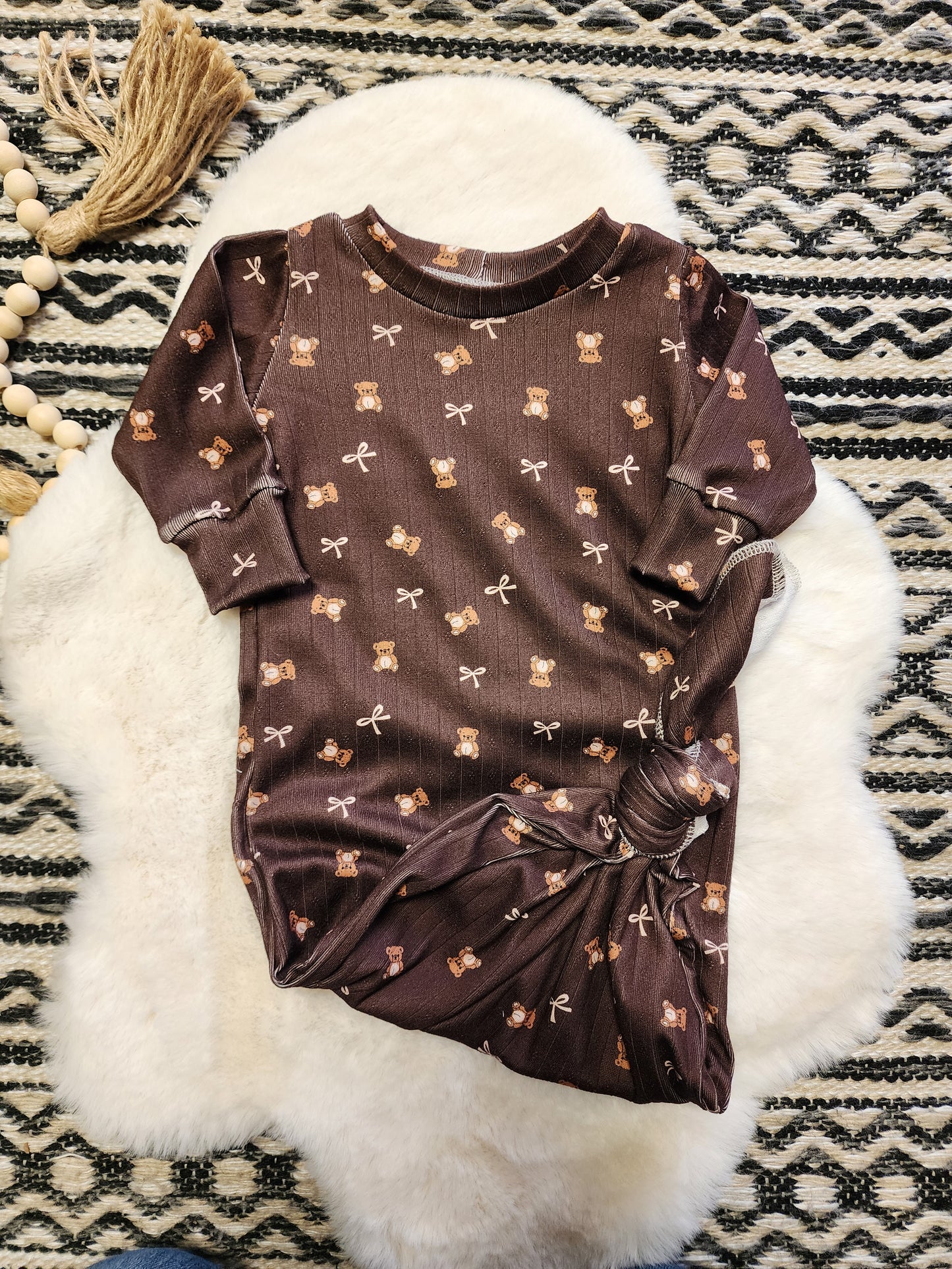 Teddy Bear Pontinelle Knit Gown