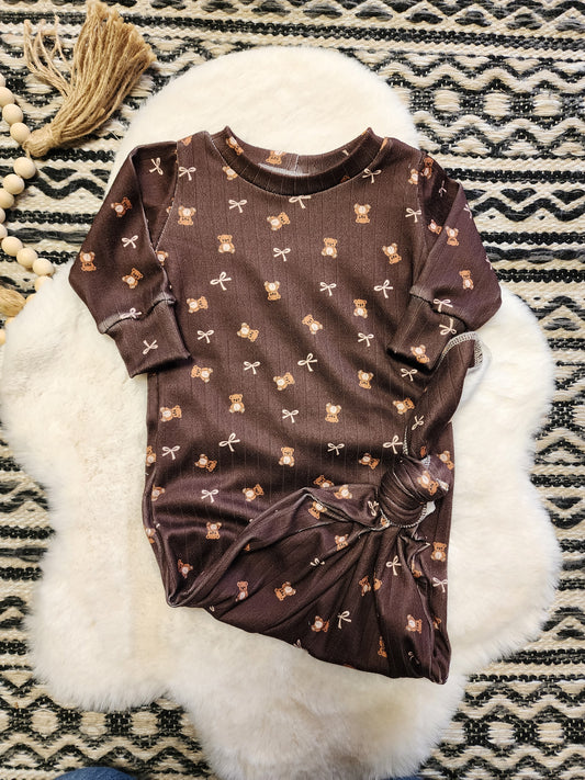 Teddy Bear Pontinelle Knit Gown