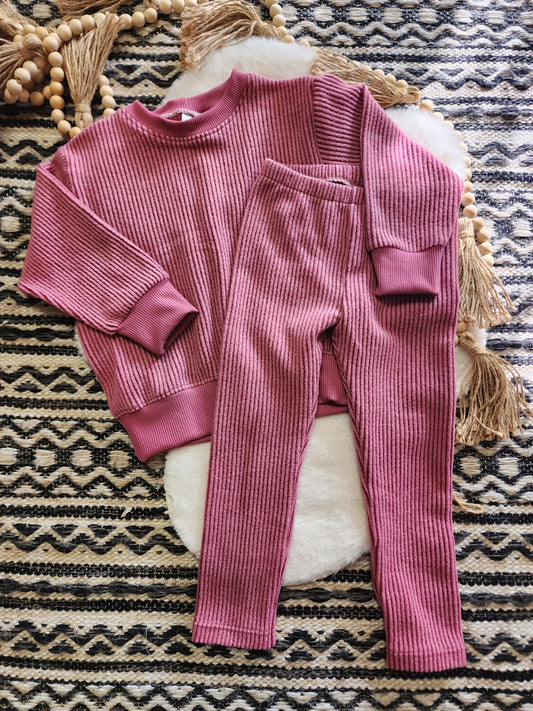 Mauve Brushed Knit Set