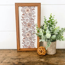 Load image into Gallery viewer, Spring Floral Vintage Pattern Skinny Sign: 6x18 Inches
