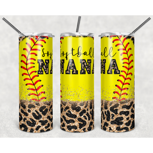 Softball Nana 20 oz Skinny Tumbler