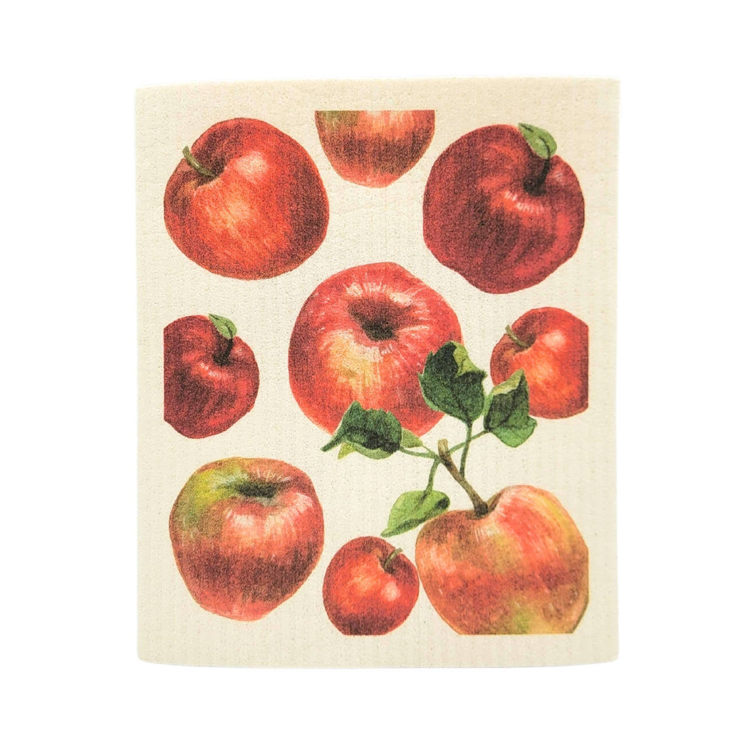 Fall Apple Pattern Swedish Dishcloth - Fall Decor