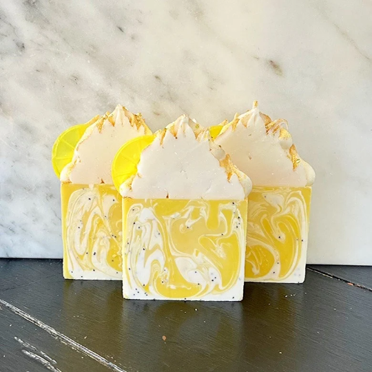 Lemon Poppyseed Soap Bar - Artisan Soap  - Handmade Soap - C